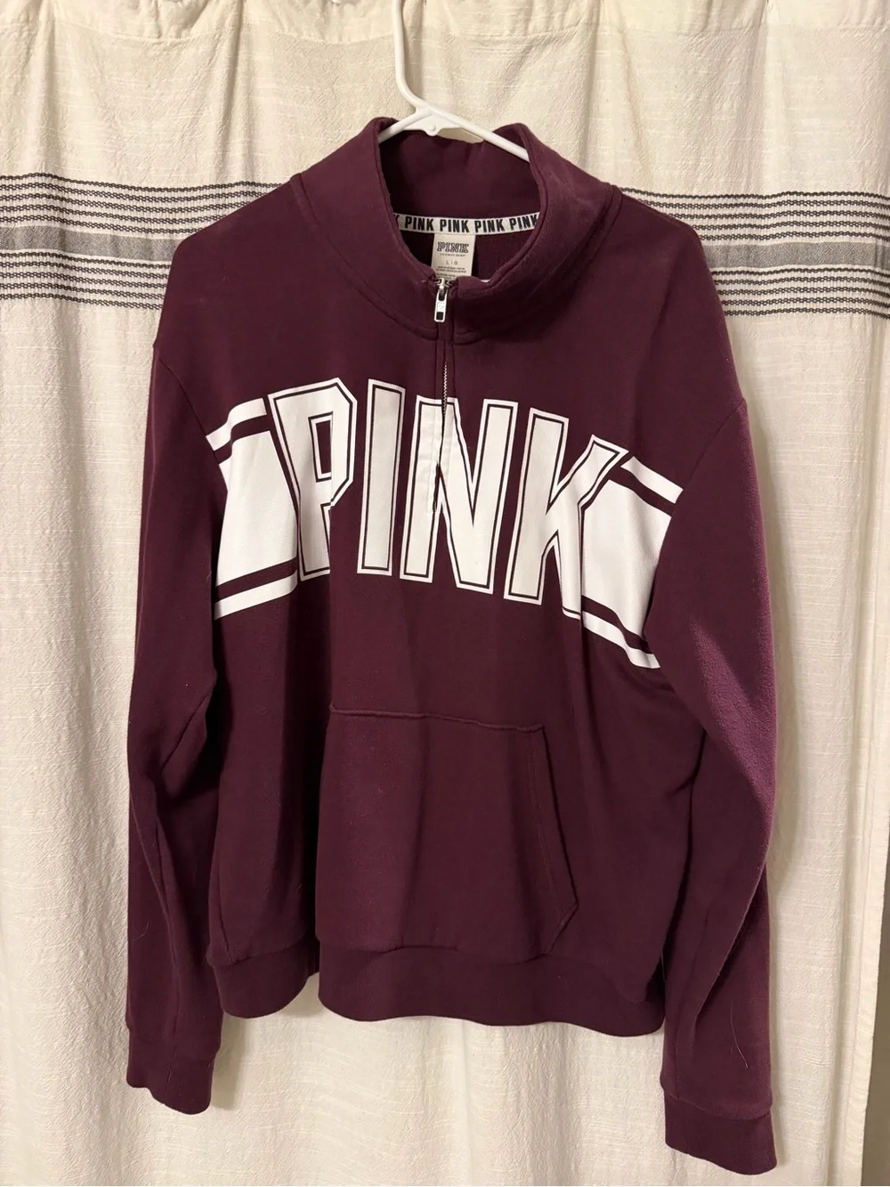 Victoria's Secret PINK Half-Zip Pullover Sweater in Deep Wine